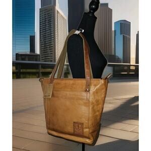 NWT BERLINER Vintage Genuine Leather Tote Bag Shoulder Bag 15.5x13 $160